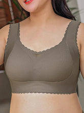 Fächerförmiges Design Natürliche Hebeanpassung Plus Size BH Grau